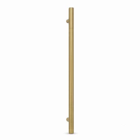 Zeno 650mm Vertical Heated Towel Rail - Brushed Gold - Image 1