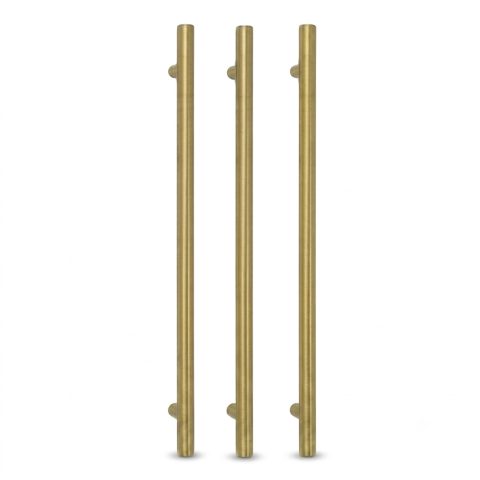 Zeno 650mm Vertical Heated Towel Rail - Brushed Gold - Image 3