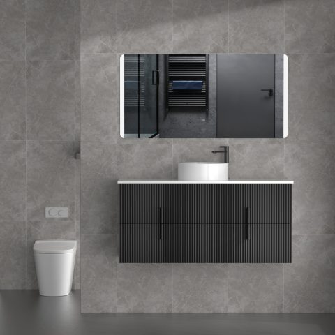Aura 1200mm Wall-Hung Vanity - Matte Black - Image 12