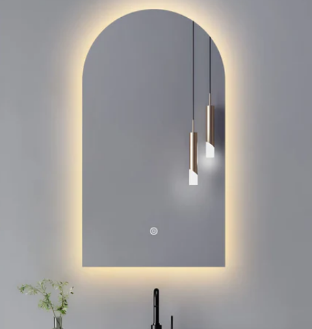 AVA Frameless Arch Back-Lit LED Mirror – 550x850mm - Image 1