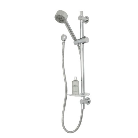 Echo Round Slide Shower Set with Elbow – Chrome - Image 1