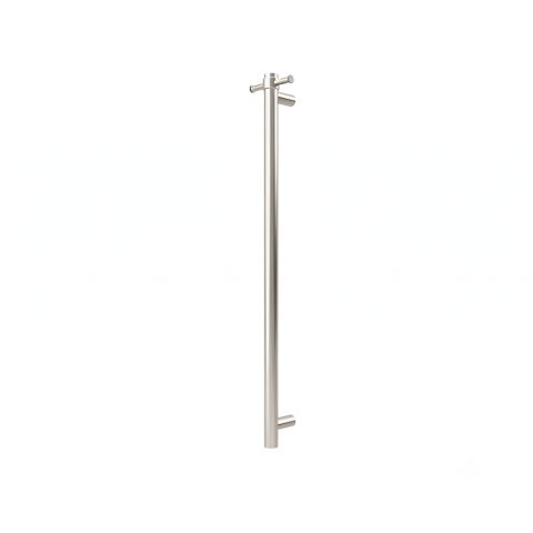 Zeno 650mm Vertical Heated Towel Rail - Brushed Nickel - Image 2