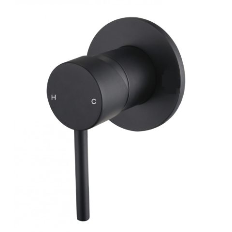 Shower Mixer Electroplated Matte Black Round 80mm - Image 1