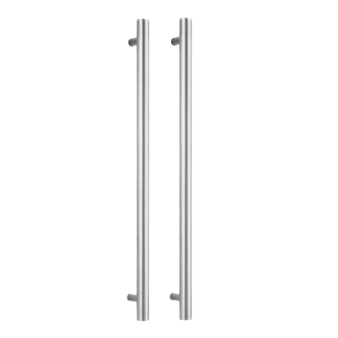 Zeno 900mm Vertical Heated Towel Rail - Brushed Nickel - Image 2