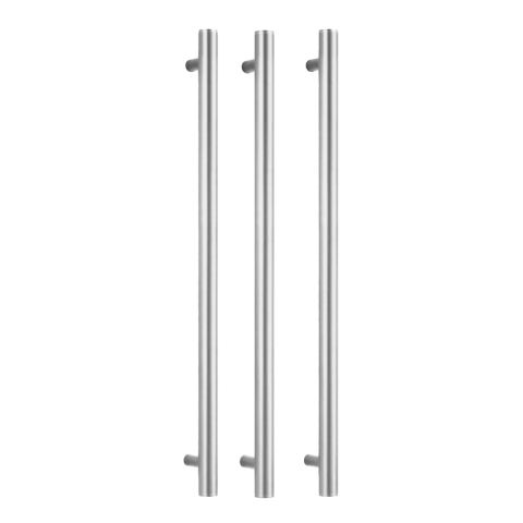 Zeno 900mm Vertical Heated Towel Rail - Brushed Nickel - Image 3