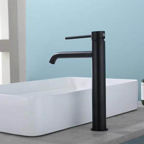 Rondo Pin Lever Tall Basin Mixer - Matte Black - Image 4