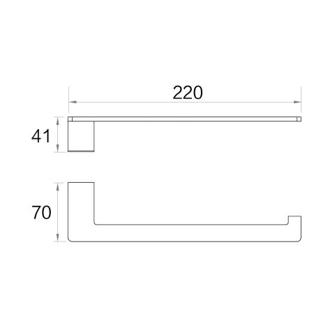 Linea Hand Towel Rail (220mm) - Brushed Nickel - Image 2