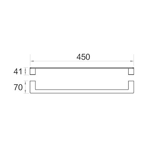 Linea Guest Towel Rail (450mm) - Gun Metal - Image 2