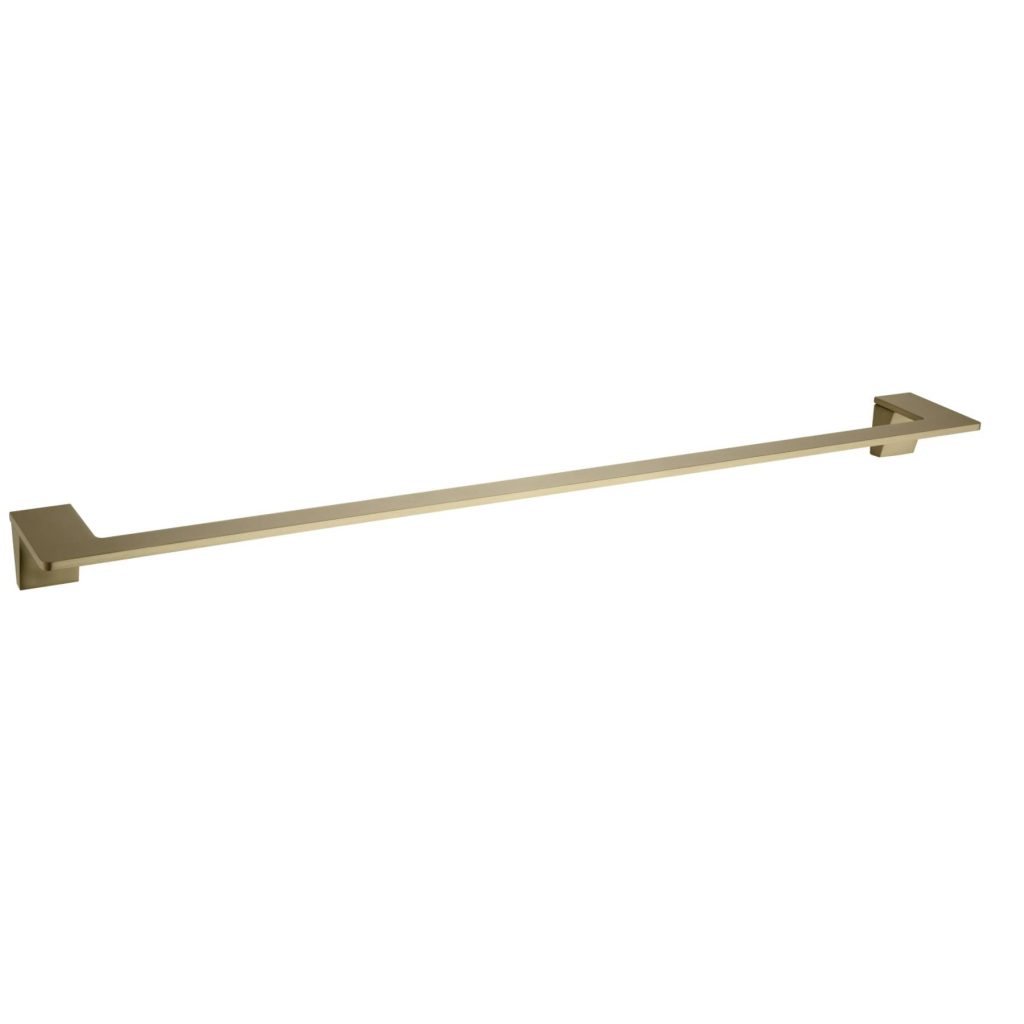 H12055BG Gold towel bar with square wall mounts.