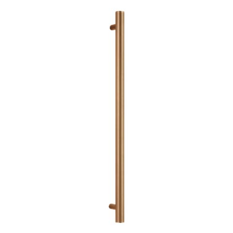 Zeno 900mm Vertical Heated Towel Rail - Brushed Copper - Image 1