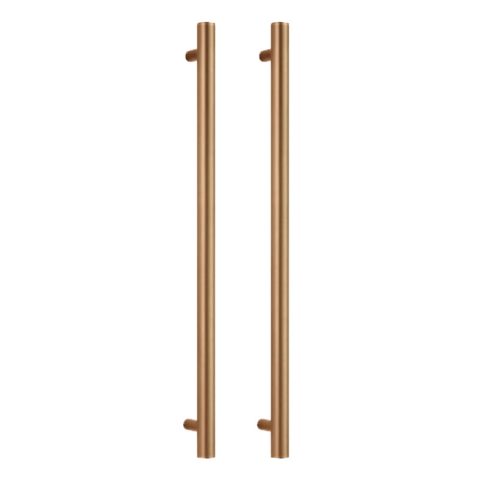 Zeno 900mm Vertical Heated Towel Rail - Brushed Copper - Image 2