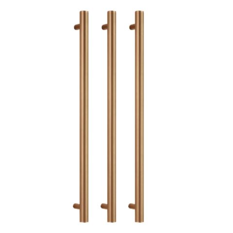 Zeno 900mm Vertical Heated Towel Rail - Brushed Copper - Image 3