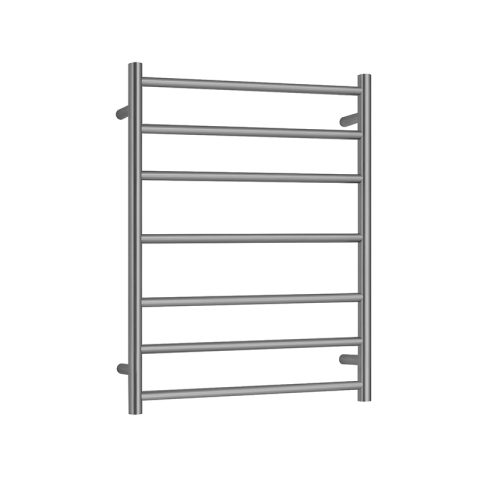 7 Bar Round Profile Heated Towel Rail - Gun Metal - Image 3