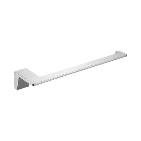Silver modern towel bar with a sleek, minimalist design.