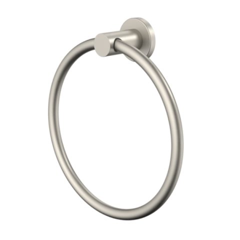 Modern Round Towel Ring – Brushed Nickel - Image 1