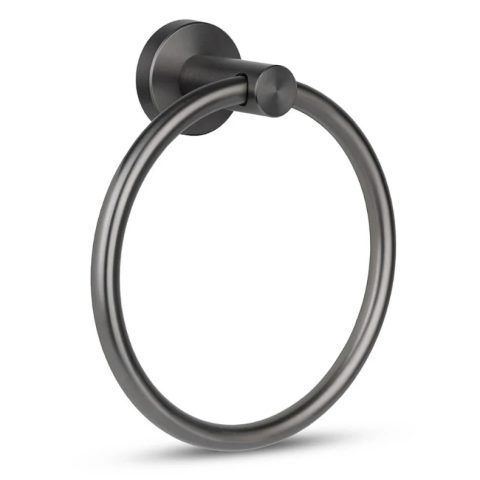 Modern Round Towel Ring - Gun Metal - Image 1