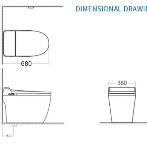Strato Smart Toilet - One-Piece - Auto Lid & Bidet - Image 9