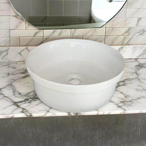Round Vessel Basin – Counter Top - Gloss White - Image 1