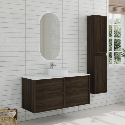 Aura 1200mm Wall-Hung Vanity - Walnut - Image 4
