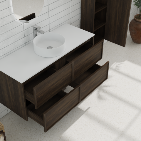 Aura 1200mm Wall-Hung Vanity - Walnut - Image 6