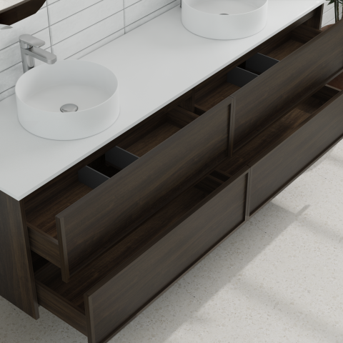 Aura 1800mm Wall-Hung Vanity - Walnut - Image 5