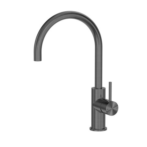 Modern Pin Lever Gooseneck Mixer - Gun Metal (Kitchen/Laundry) - Image 2