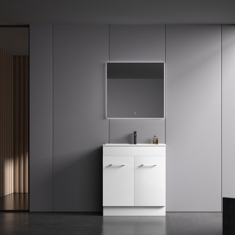 Avalon Slimline 750mm Premium Plywood Floor-Standing Vanity – Gloss White - Image 2