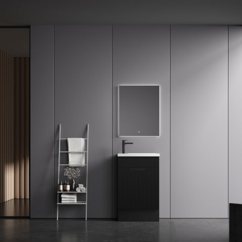 Savoy 400mm Premium Plywood Floor-Standing Vanity - Matte Black - Image 2