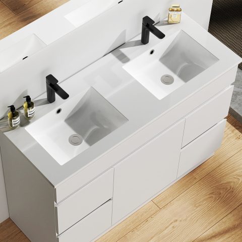 Avalon 1200mm Premium Plywood Floor-Standing Vanity - Gloss White - Image 5