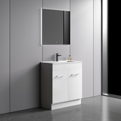 Avalon Slimline 750mm Premium Plywood Floor-Standing Vanity – Gloss White - Image 3