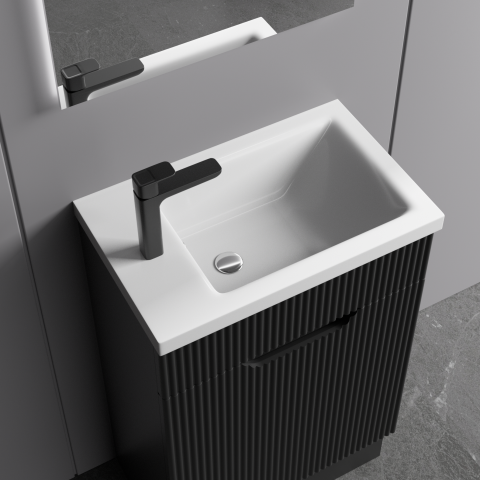 Savoy 400mm Premium Plywood Floor-Standing Vanity - Matte Black - Image 5