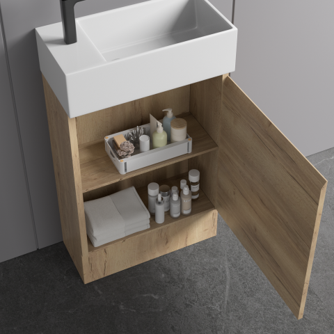 Avalon 480mm Premium Plywood Floor-Standing Vanity - Oak - Image 5