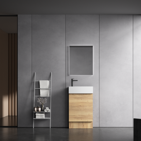 Avalon 480mm Premium Plywood Floor-Standing Vanity - Oak - Image 2