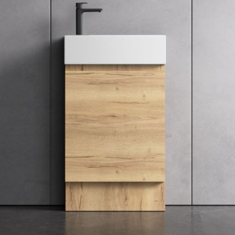 Avalon 480mm Premium Plywood Floor-Standing Vanity - Oak - Image 1