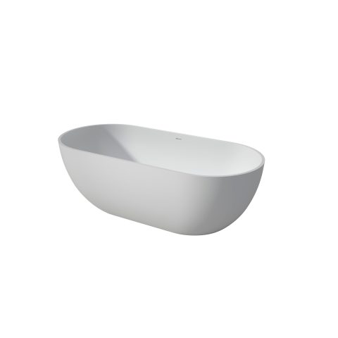 1650mm Freestanding Stone Bath - Matte White - Image 1