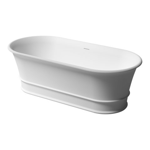 1700mm Freestanding Stone Bath - Matte White - Image 1