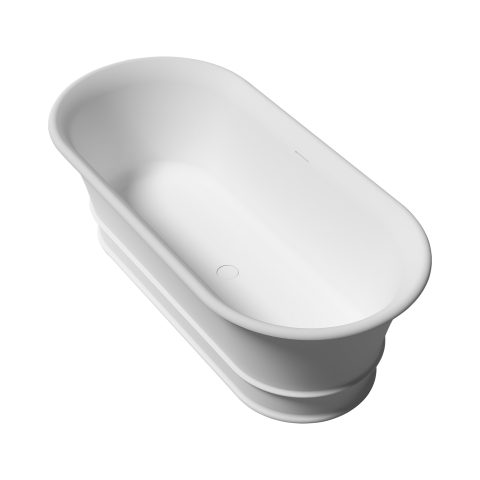1700mm Freestanding Stone Bath - Matte White - Image 8