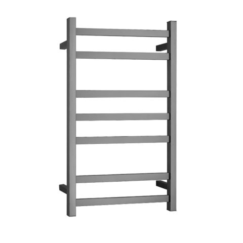 7 Bar Square Profile Heated Towel Rail - Gun Metal - Image 1