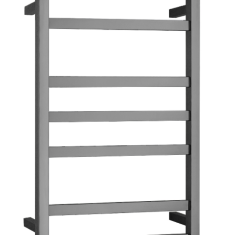 7 Bar Square Profile Heated Towel Rail - Gun Metal - Image 1