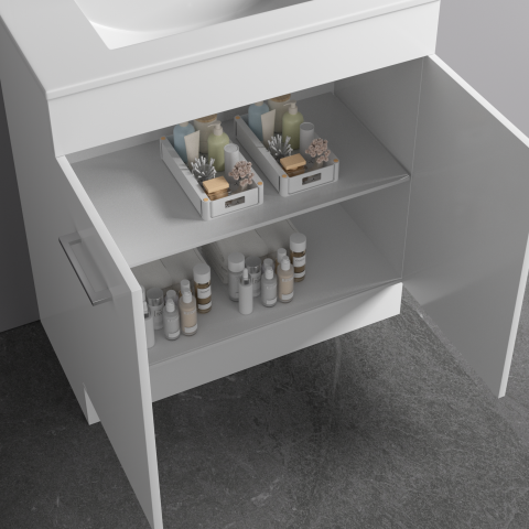 Avalon Slimline 750mm Premium Plywood Floor-Standing Vanity – Gloss White - Image 4