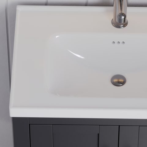 Winterfell 600mm Solid Wood Floor-Standing Vanity – Hampton Series – Matte Black - Image 5