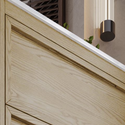 Oakstone 1500mm Solid Wood Floor-Standing Vanity - Hampton Collection - Natural Oak - Image 5