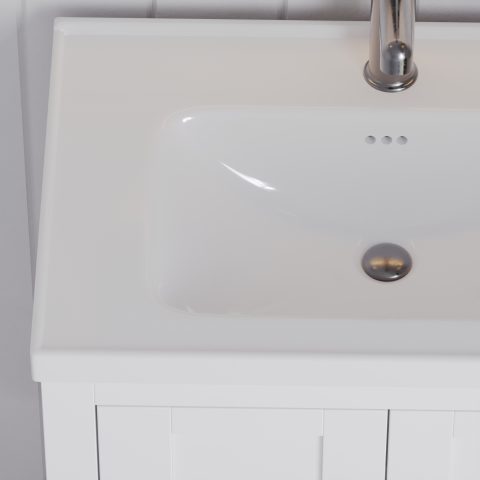 Winterfell 600mm Solid Wood Floor-Standing Vanity – Hampton Series – Matte White - Image 5