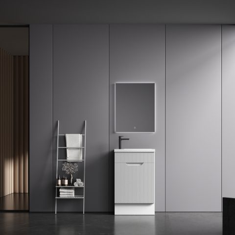 Savoy 400mm Premium Plywood Floor-Standing Vanity - Matte White - Image 2