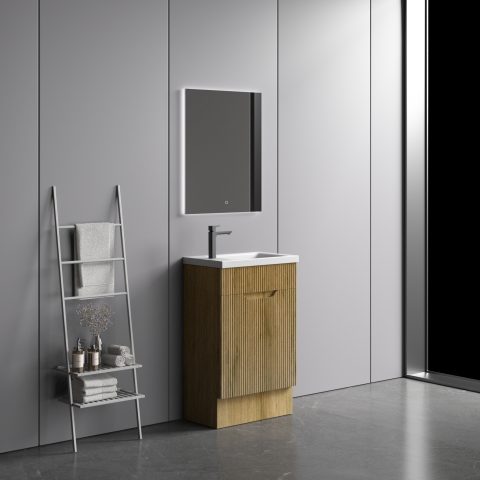 Savoy 400mm Premium Plywood Floor-Standing Vanity - Oak - Image 3