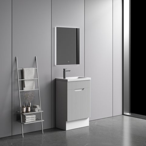 Savoy 400mm Premium Plywood Floor-Standing Vanity - Matte White - Image 3