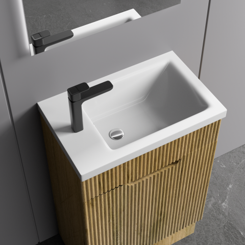 Savoy 400mm Premium Plywood Floor-Standing Vanity - Oak - Image 5