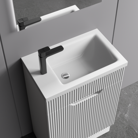 Savoy 400mm Premium Plywood Floor-Standing Vanity - Matte White - Image 5