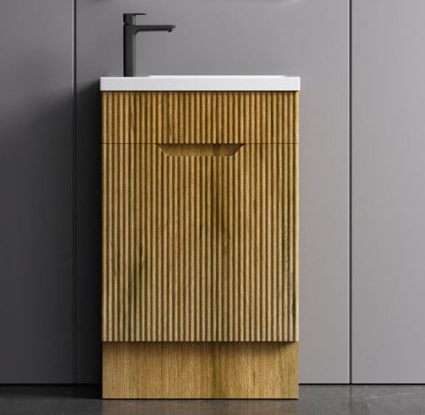 Savoy 400mm Premium Plywood Floor-Standing Vanity - Oak - Image 1