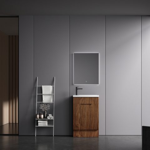 Savoy 400mm Premium Plywood Floor-Standing Vanity - Walnut - Image 2